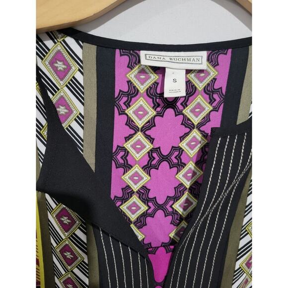 Dana Buchman Women’s Multicolor Batik Print Tunic Blouse Small | Boho Chic - Picture 6 of 9
